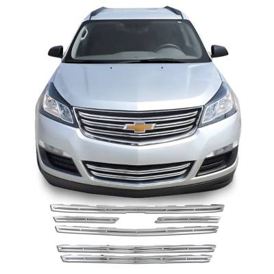 2013-2017 CHEVROLET TRAVERSE CHROME GRILLE OVERLAY COVER TOP AND BOTTOM GI117