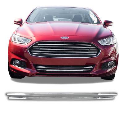 2013-2016 FORD FUSION CHROME GRILLE COVER OVERLAY GI120B
