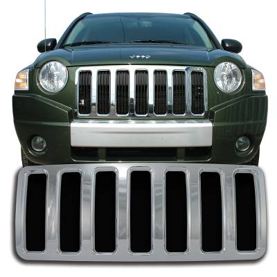 2007-2010 JEEP COMPASS CHROME GRILLE OVERLAY COVER GI44