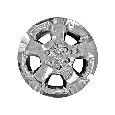  18 Inch; 5 Spoke; Plated; Chrome; ABS Plastic; Fits Over And Into OEM Wheel