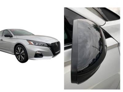 2019-2020 NISSAN ALTIMA GLOSS BLACK MIRROR COVERS CCIMC67537RBK TOP HALF REPLACEMENTS SET OF TWO GLOSS BLACK FINISH BRAND NEW